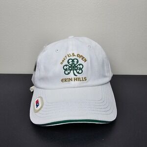 USGA Hat Cap Mens Strap Back White 2017 US Open Erin Hills Logo Ball Marker Golf